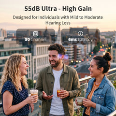 Vuiwx CZ-B801 OTC Hearing Aids with Bluetooth, AI-Powered Noise Reduction