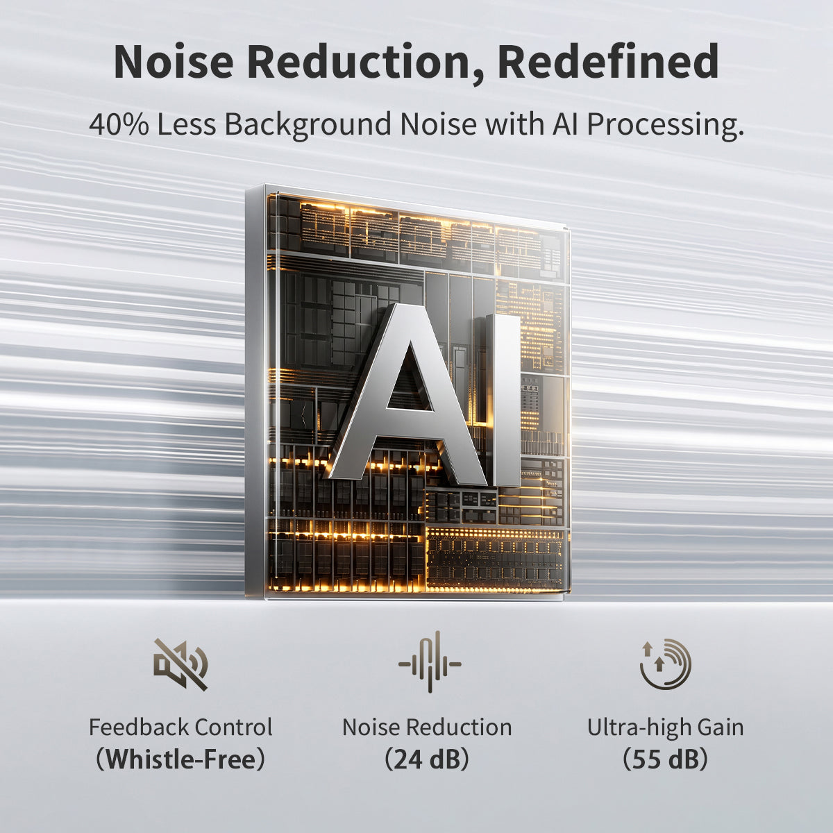 Vuiwx CZ-B801 OTC Hearing Aids with Bluetooth, AI-Powered Noise Reduction